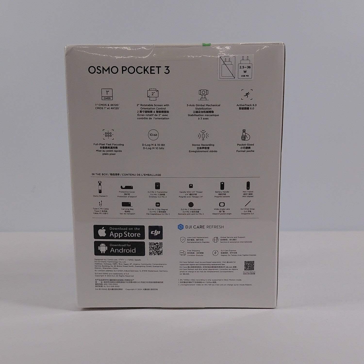 New DJI Osmo Pocket 3 Creator Combo 9.4MP 3-Axis Gimbal Camera PP-01