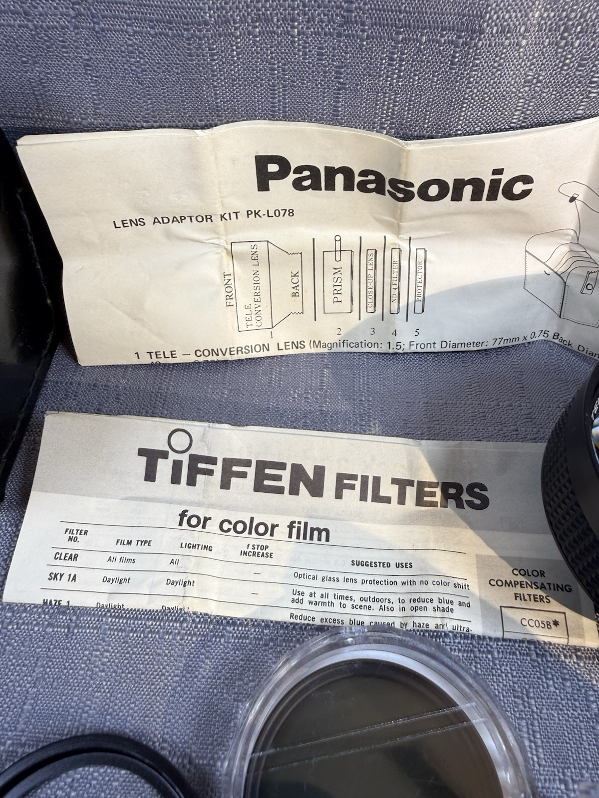 Panasonic PK-L078 Lens Converter Kit Adaptor and caps VTG