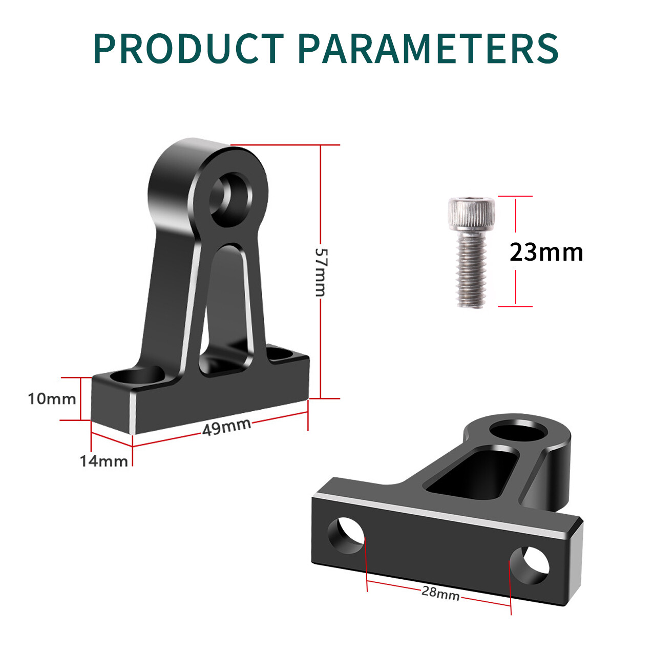 Aluminium Top Handle Bracket Support Adapter with 1/4″ Screw fr Camera Cage Grip
