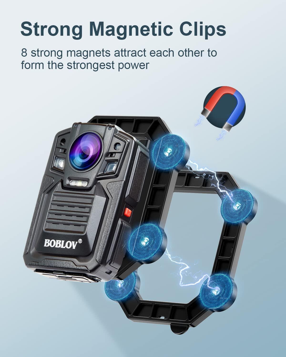 BOBLOV M7 Pro Body Worn Camera with GPS Night Vision Ultra HD 4K/2160P Camcorder