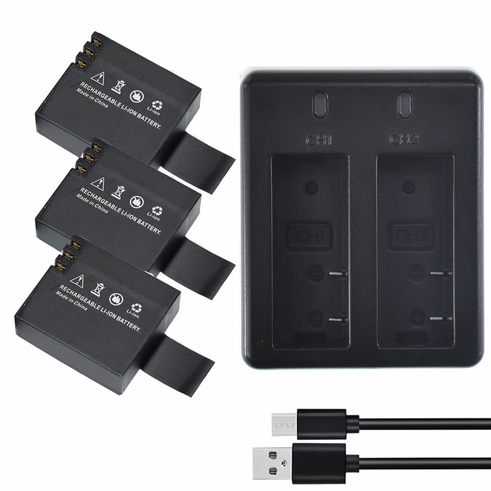 3.7v 900mAh BATTERY or Charger for SJ4000 SJCAM Sports Cam A8, W7, W8 SJ5000X
