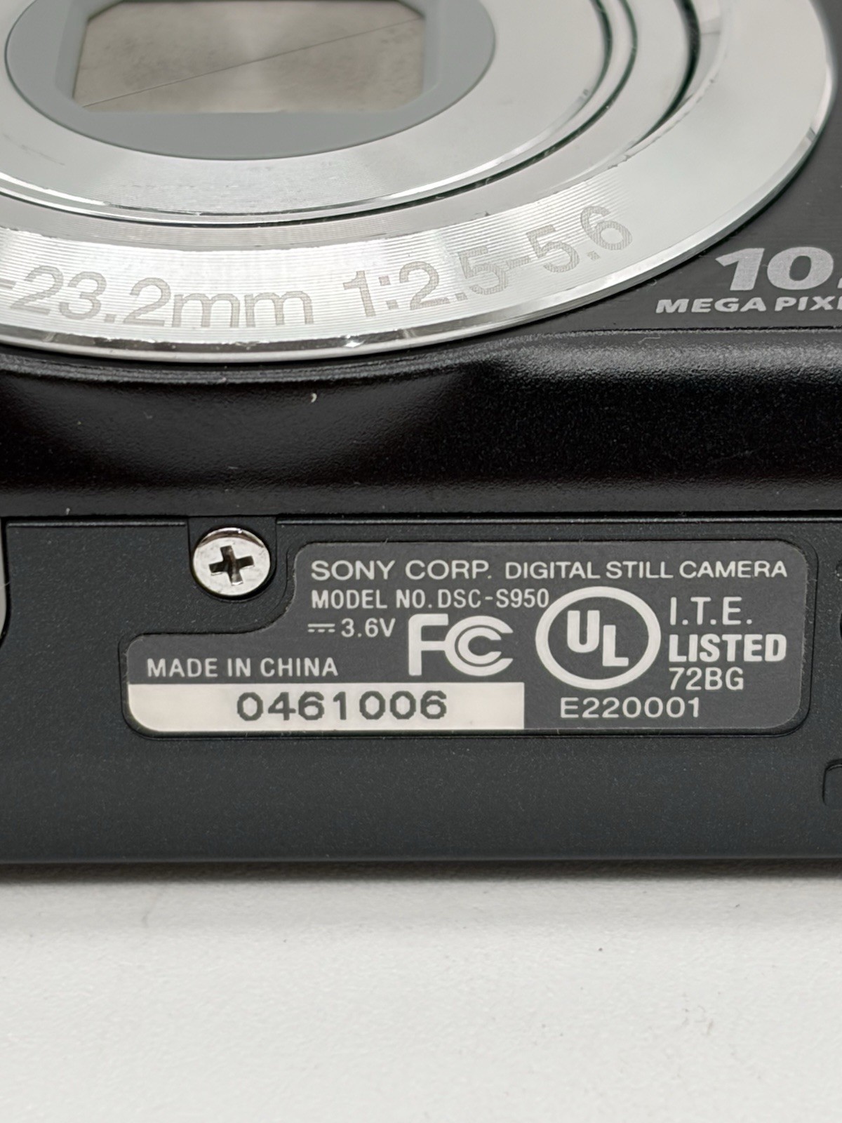 Sony Cyber-shot DSC-S950 10.1MP Digital Camera- Black Tested