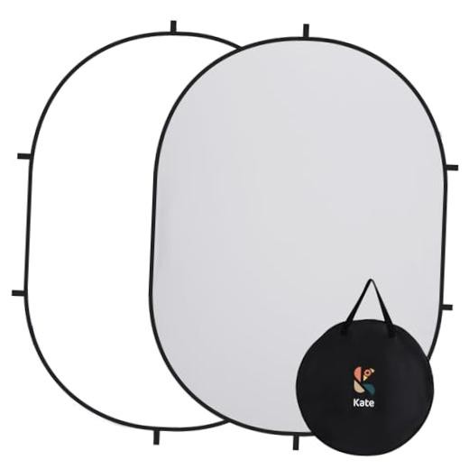 Collapsible Pop-Up Backdrop for Self-Tape Auditions, Professional White/Gray