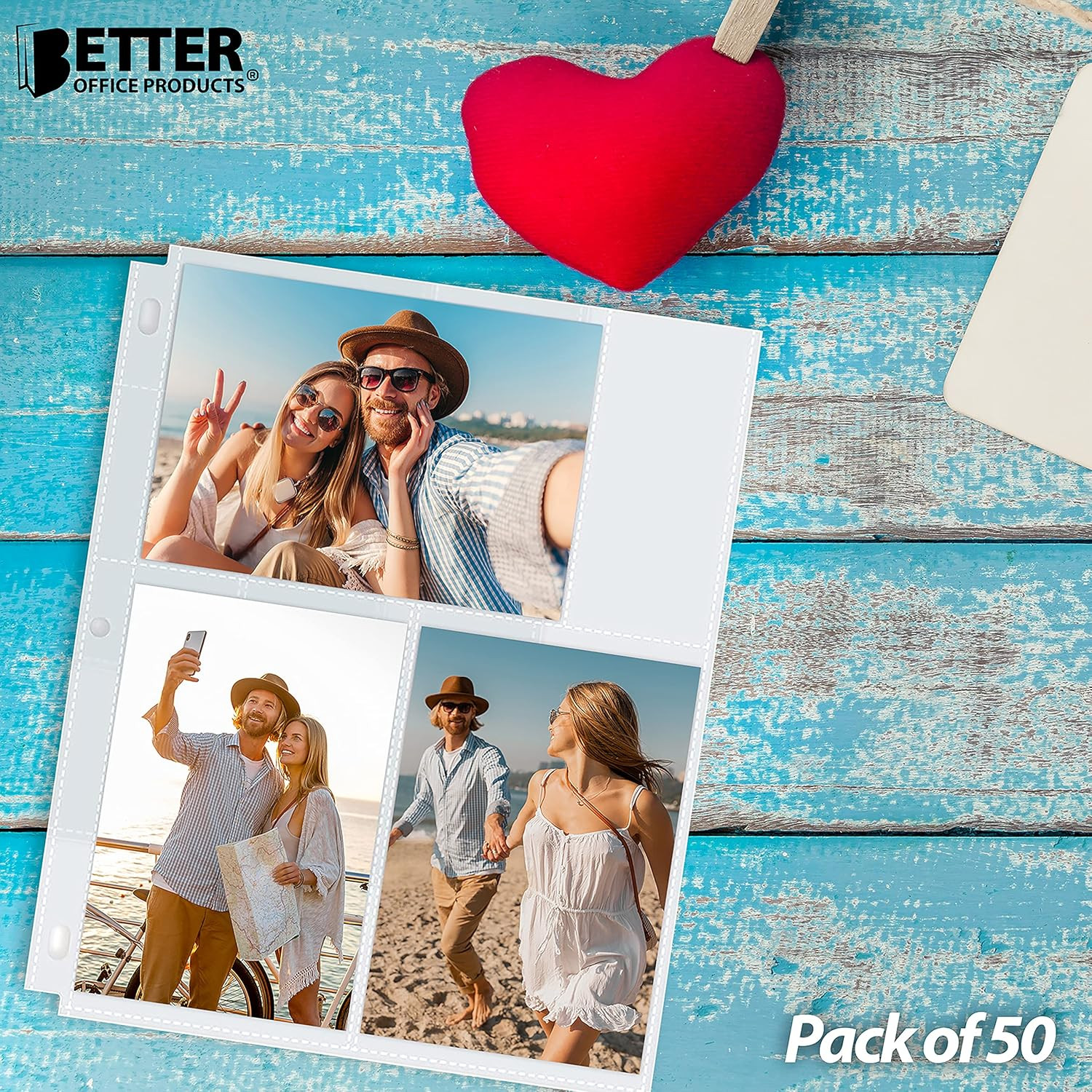 50 Pack 4X6″ Photo Album Refill Pages for 3 Ring Binder,Ultra-Clear Photo Sleeve