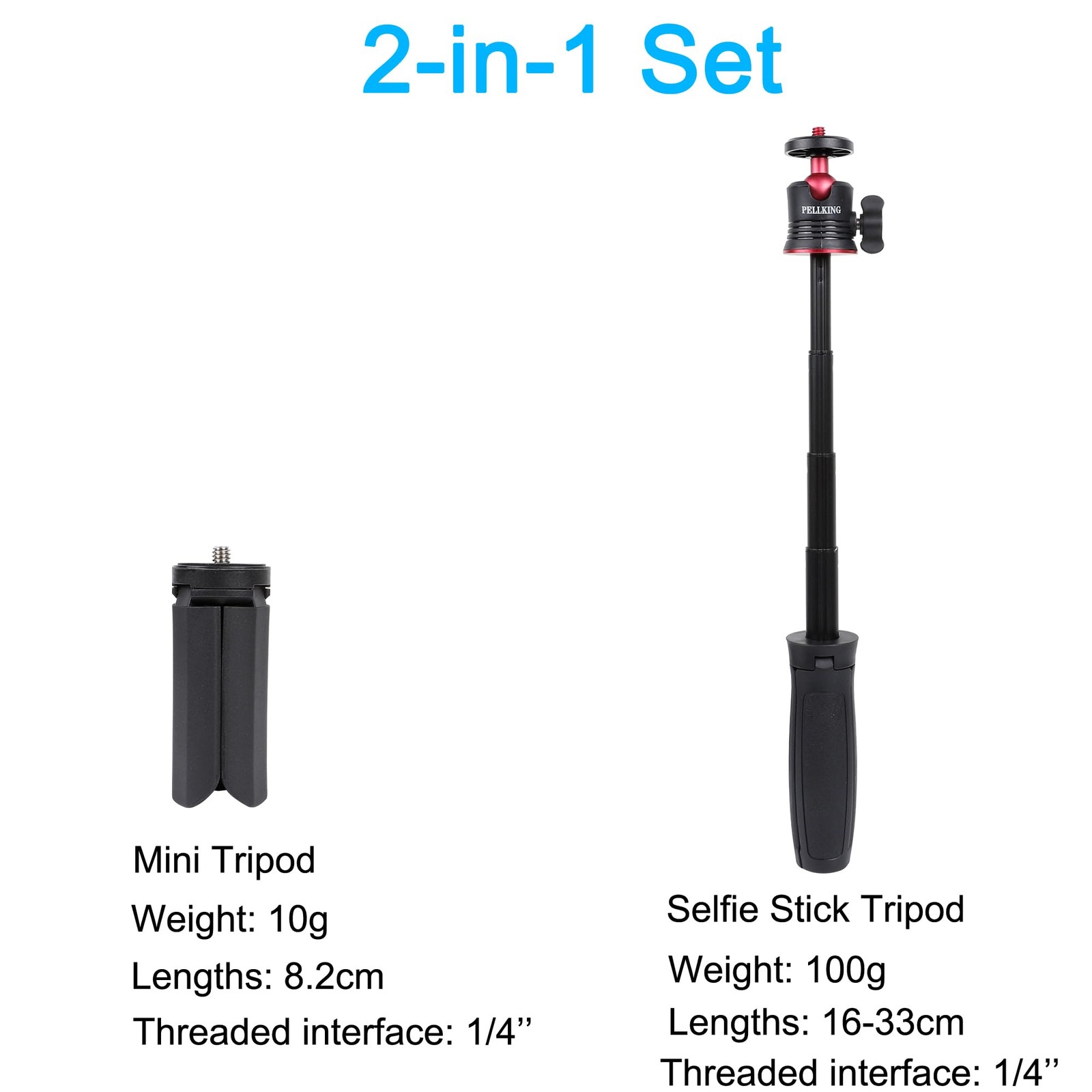 Tabletop Tripod and Selfie Stick Kit for DJI OSMO Pocket 3 2 Nano Osmo Action