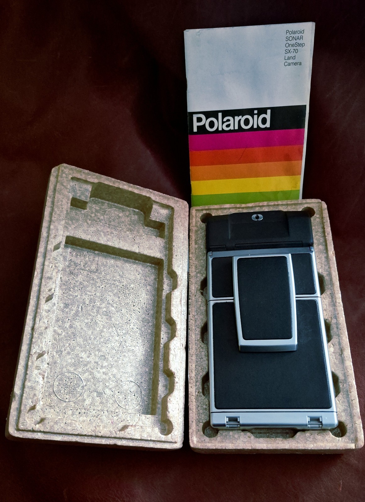 Polaroid SONAR One Step SX-70 Land Camera Silver/Black