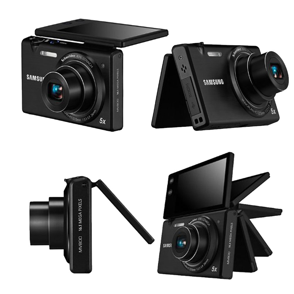 Samsung MV800 Digital Camera 16.1MP 5X Optical Zoom Selfie Flip-out Vlog Black