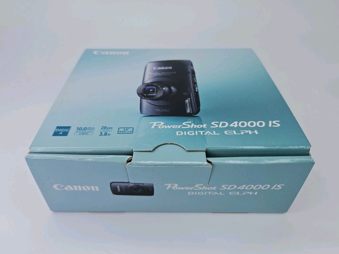 Canon PowerShot SD4000 IS Digital Camera w/Box 32GB SD Card & Case, Cables MINT!