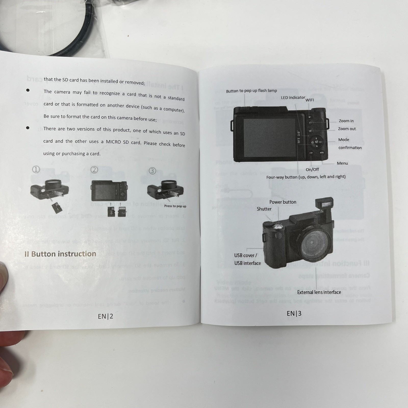 2.7K Digital Camera 24 MP Vlogging Cam Recorder Flash Handheld Photo Video Trave