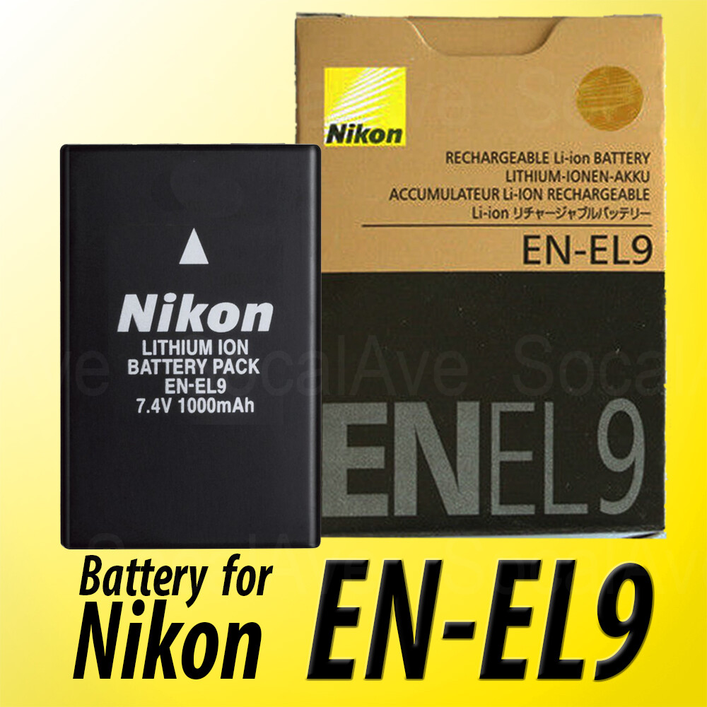 Nikon EN-EL9 Li-Ion Camera EN-EL9 BATTERY MH-23 CHARGER D3000 Replacement