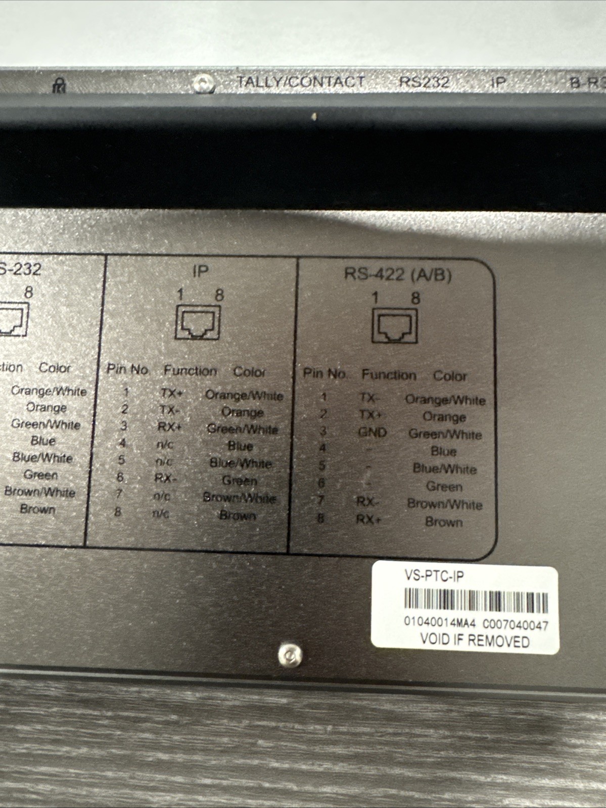 Marshall Electronics VS-PTC-IP PTZ IP Camera Controller 12VDC No PWR Supply