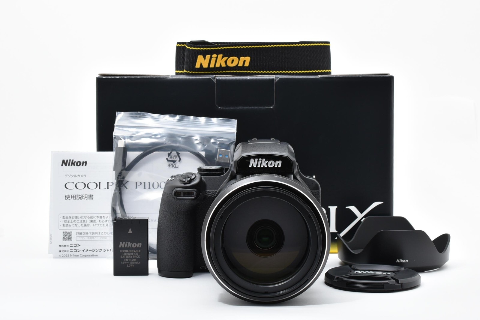 [UNUSED] Nikon COOLPIX P1100 Digital Camera Black w/Box Accessories JAPAN