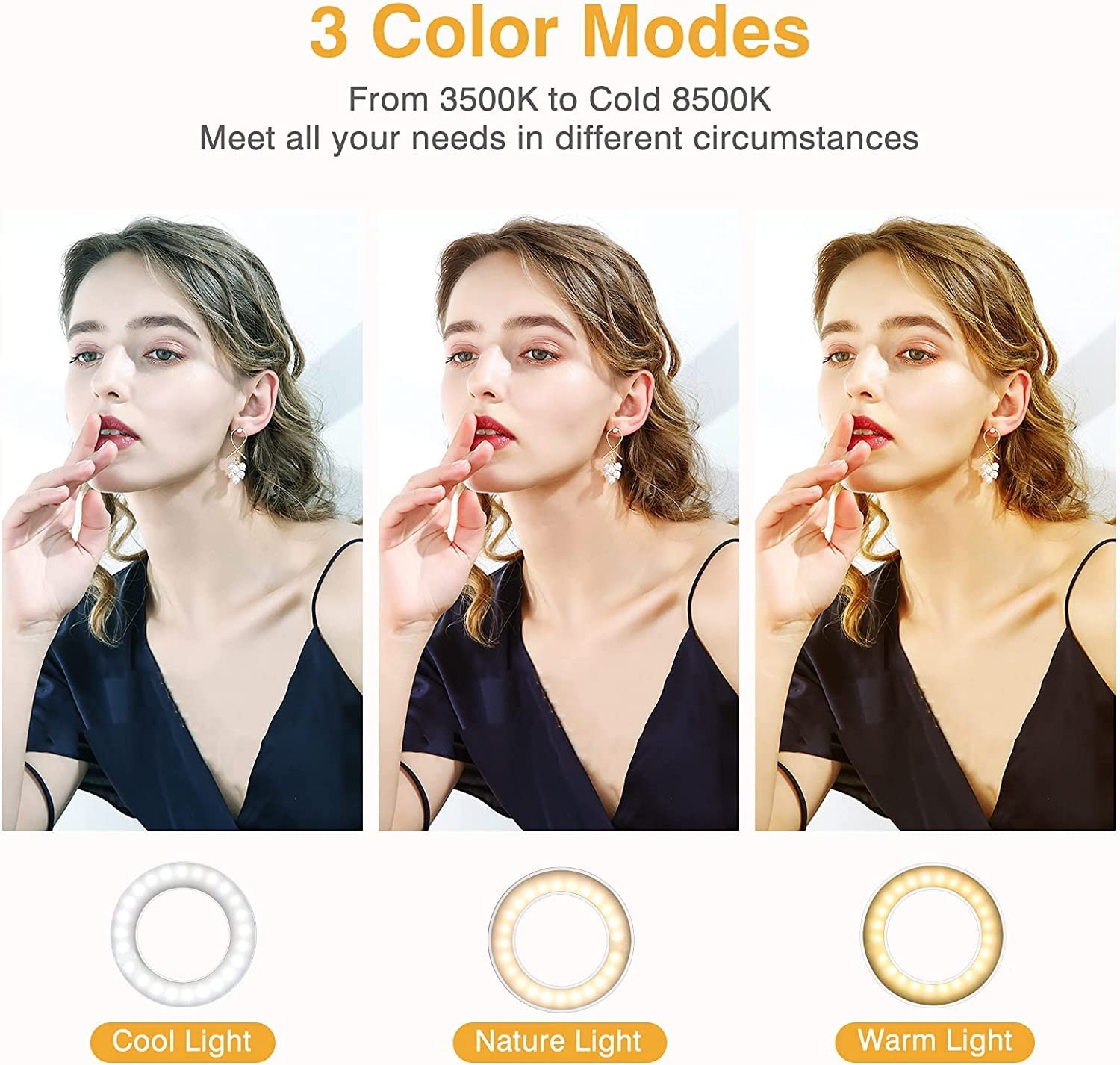 Clip on Ring Light, Rechargeable 60 LED Selfie Ring Light for Phone, Laptop, …