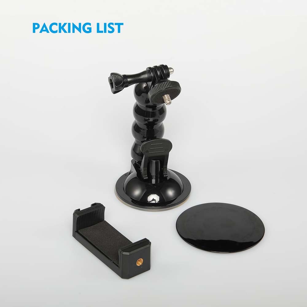 High-Performance Robust Heavy-Duty Action Camera 4-Section Car Suction Cup Mount