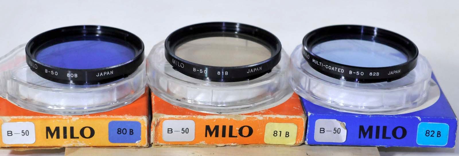 MILO B-50 FILTER SET FOR HASSELBLAD LENSES. NEW OLD STOCK.