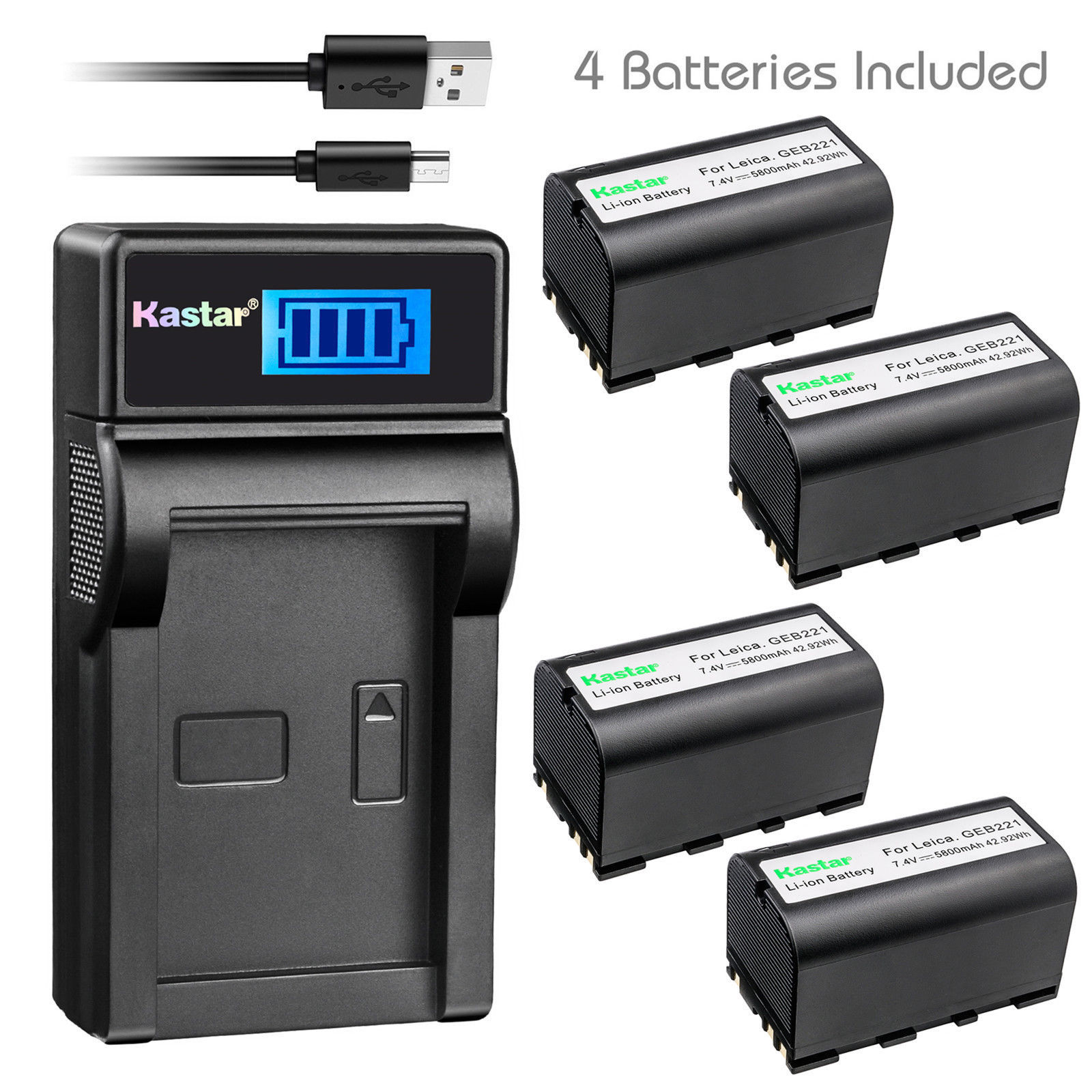 GEB221 Battery or LCD Slim Charger for Leica GEB212 GEB221 GEB241 GEB242 GEB371