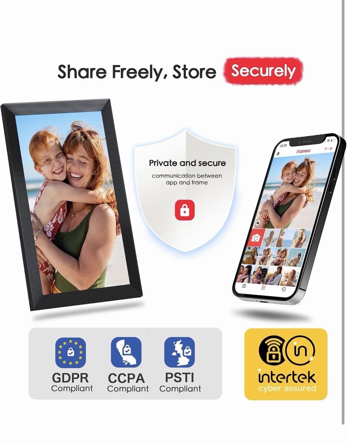 15.6-Inch Digital Smart Picture Frame with WiFi, HD Touch Screen, 32GB Storage