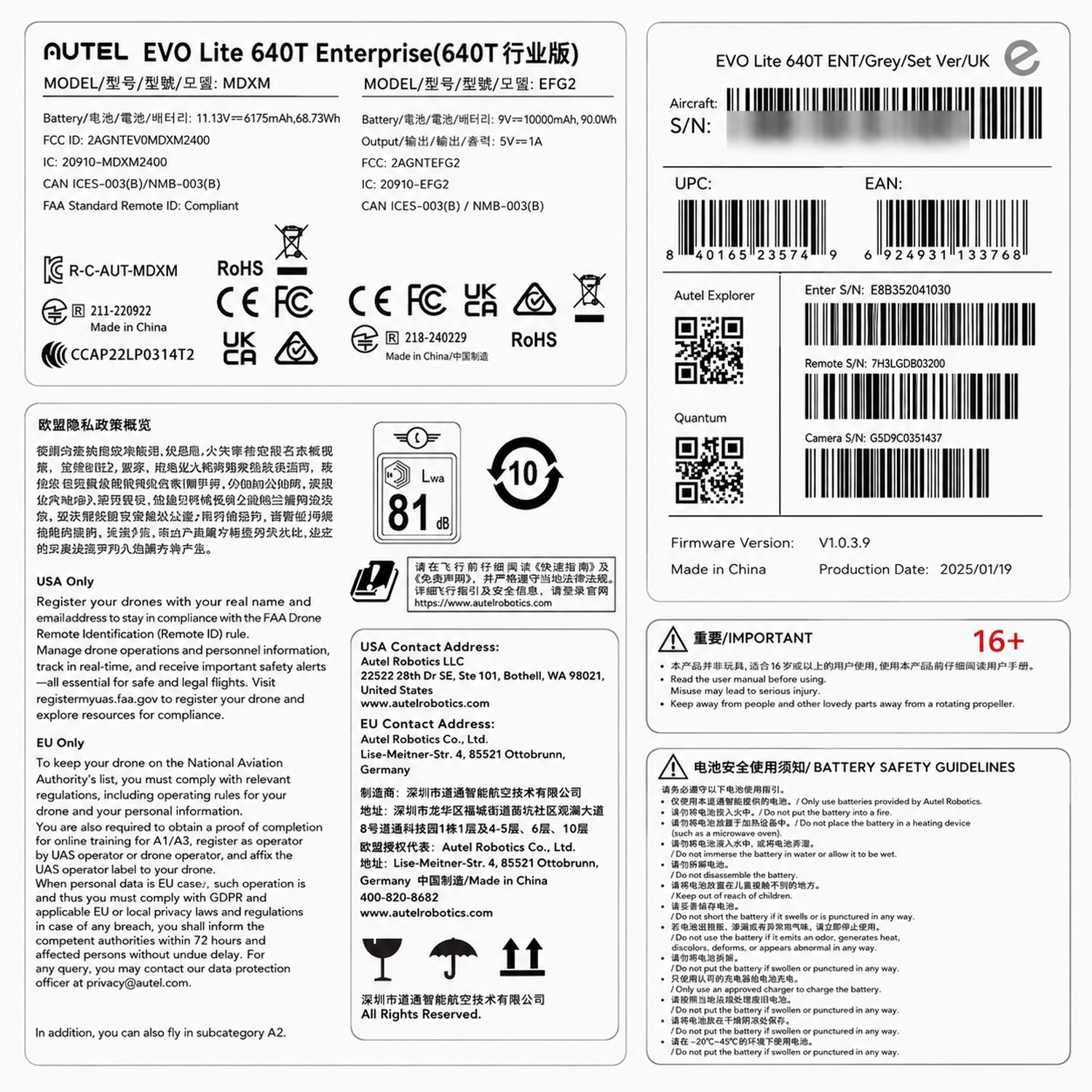 Autel Robotics EVO Lite 640T Enterprise – Plus Combo