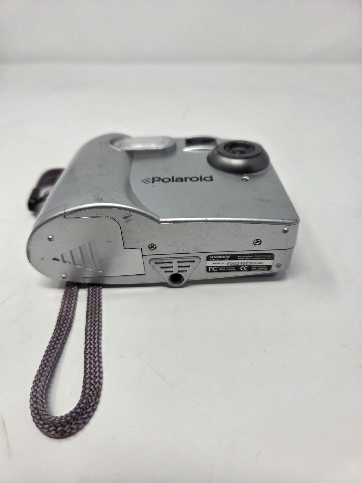 Polaroid PhotoMAX FUN Flash 640 0.4MP Digital Camera Silver Tested Works DIGICAM