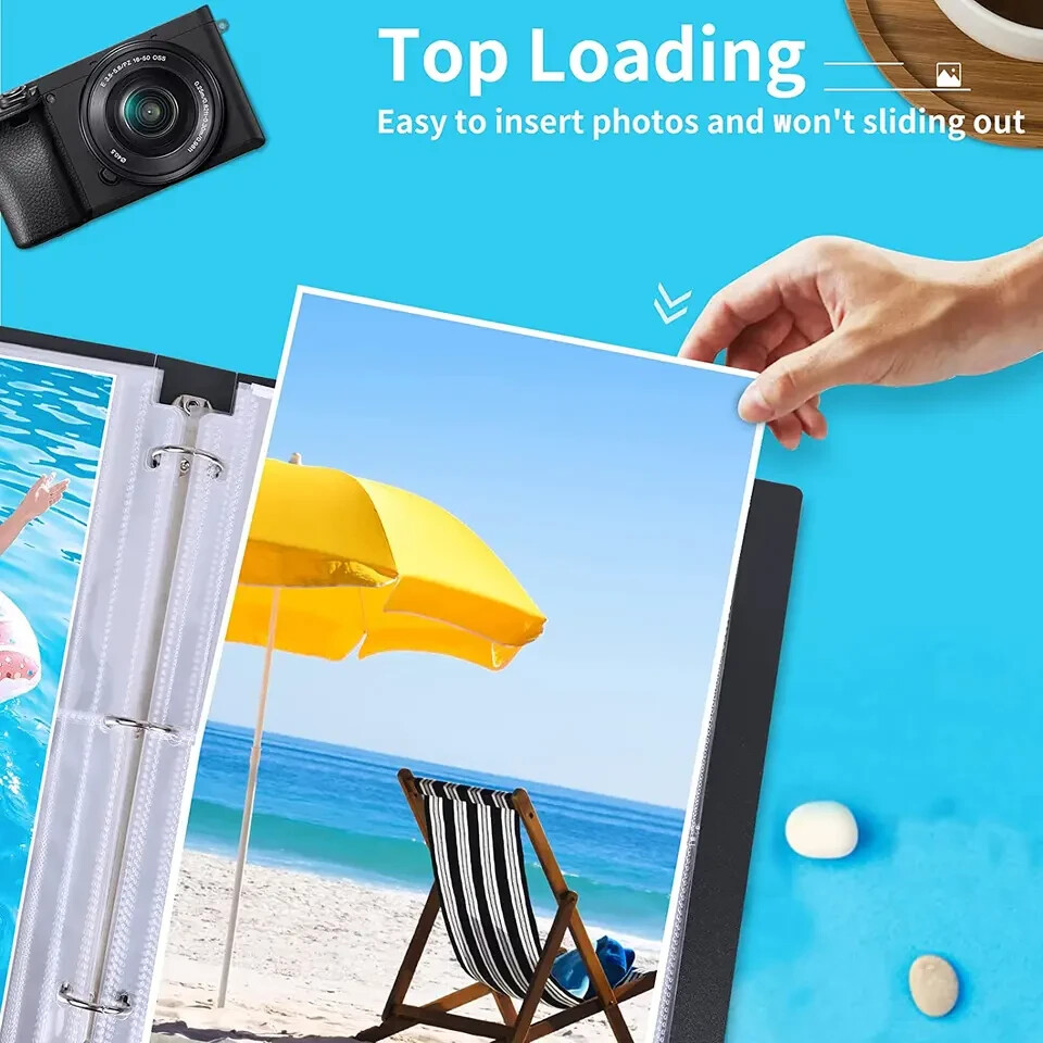 30 Pack Photo Sleeves for 3 Ring Binder – (8X10, for 60 Photos), Archi