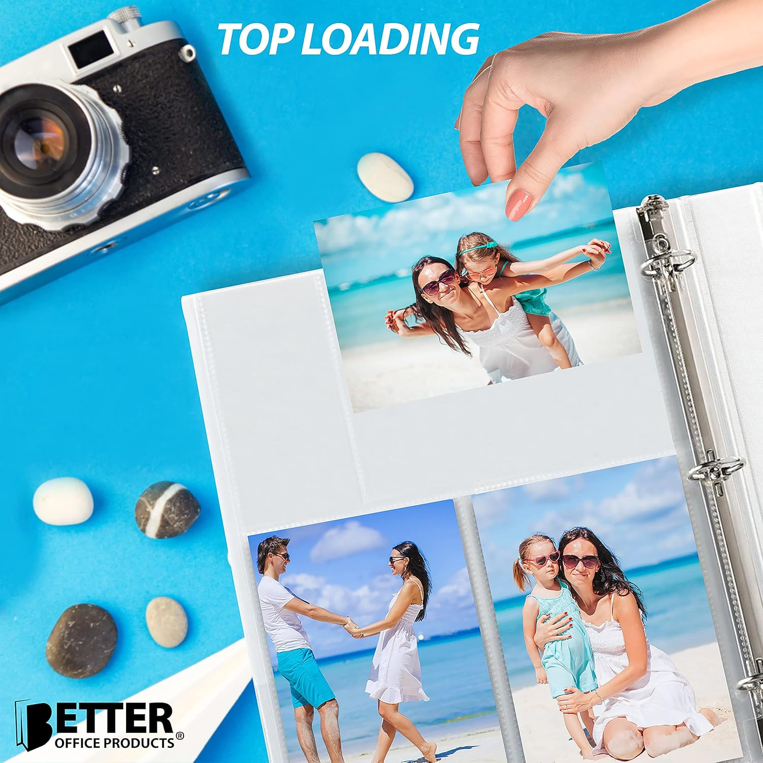 50 Pack 4X6″ Photo Album Refill Pages for 3 Ring Binder,Ultra-Clear Photo Sleeve