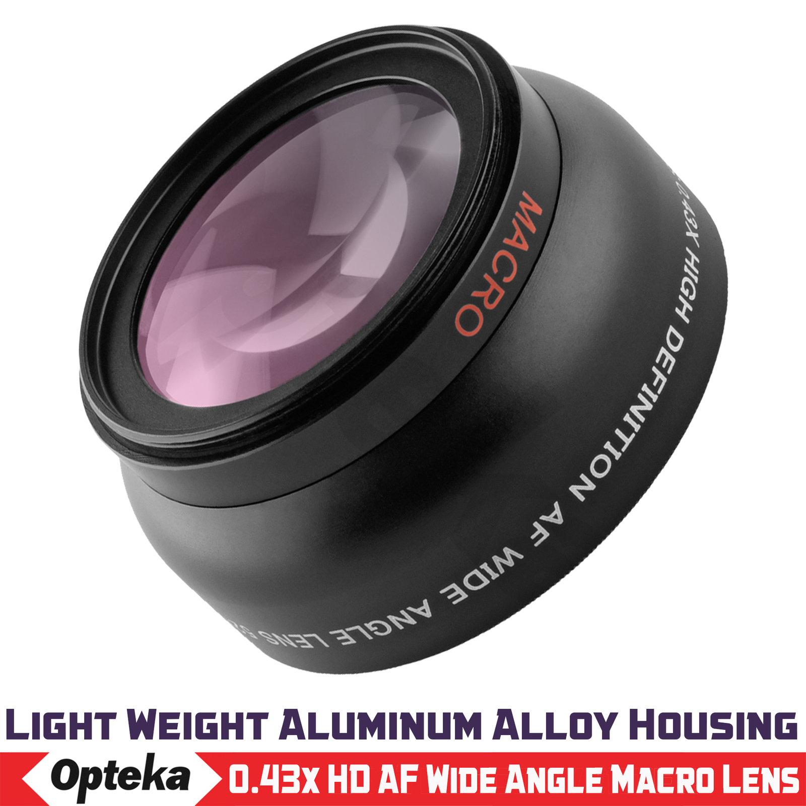 Opteka 0.43x Wide Angle Macro Lens for Fuji XC 50-230mm OIS, XF 18-55mm R LM OIS