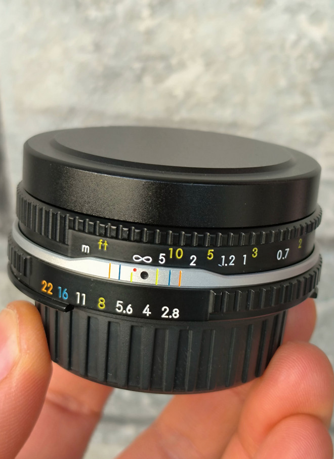 1pcs Black/ Silver Metal Lens Hood for Nikon HN-35 Ai Nikkor 45mm F2.8P Lens