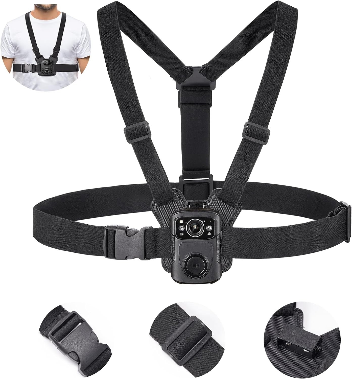 BOBLOV Body Camera Vest Dual Shoulder Mount Hands Free for All Brand Body Cam