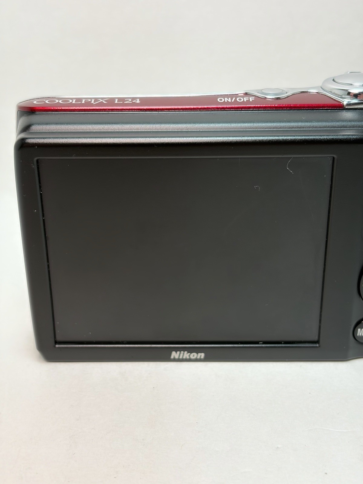 Nikon Coolpix L24 Red Compact Digital Camera 14MP w/ 3.6x BATTERY DOOR ISSUE