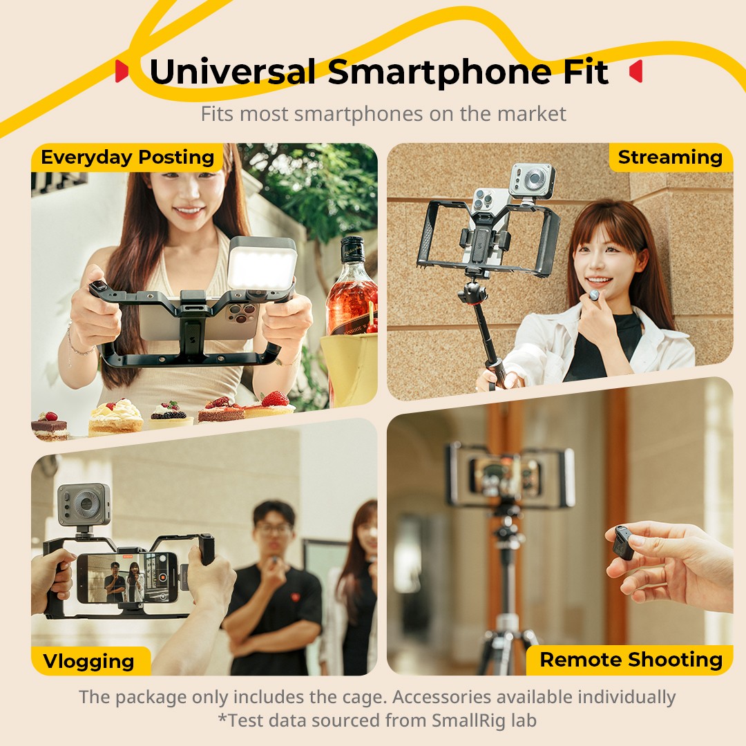SmallRig Universal Phone Cage for iPhone 17/16/15/14/13/12 for Android