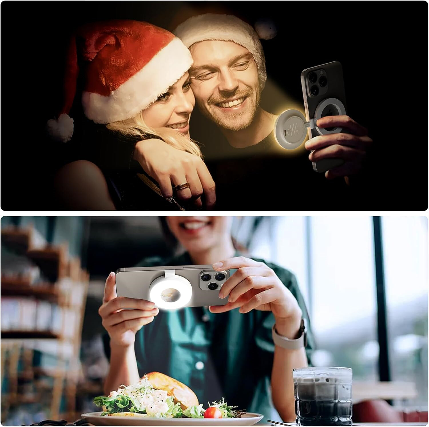 USB-C Rechargeable Magnetic Selfie Fill Light 3 Tone Dimmable For iPhone Series