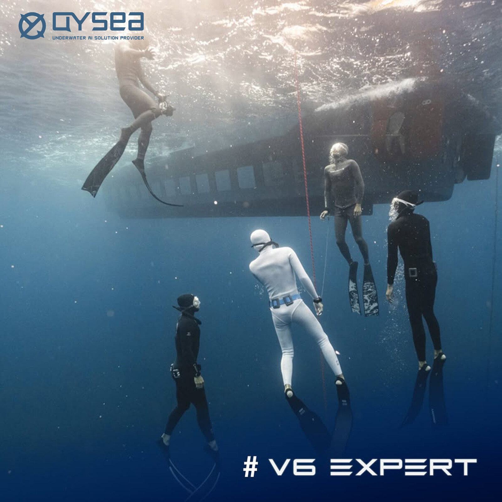 QYSEA FIFISH US V6 Underwater Drone 4K Camera AI Vision Portable ROV Q-Interface