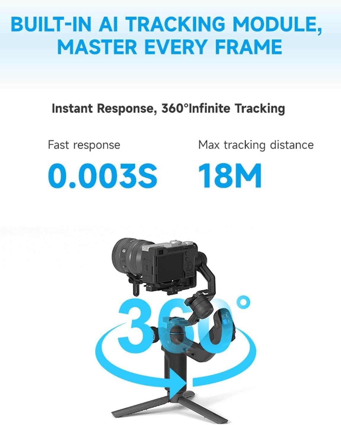 Feiyu SCORP Mini 3 Pro All-in-One Gimbal Stabilizer, AI Tracking Remote Handle