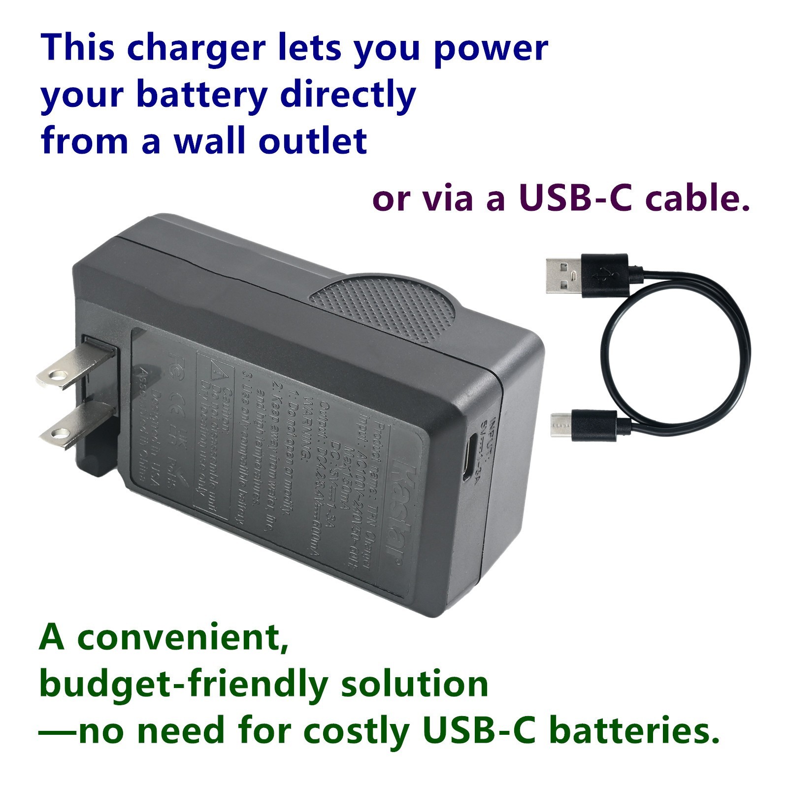 Kastar Battery AC & USB-C Charger for Sony A7 III A7 IV A7R III A7R IV V A7S III