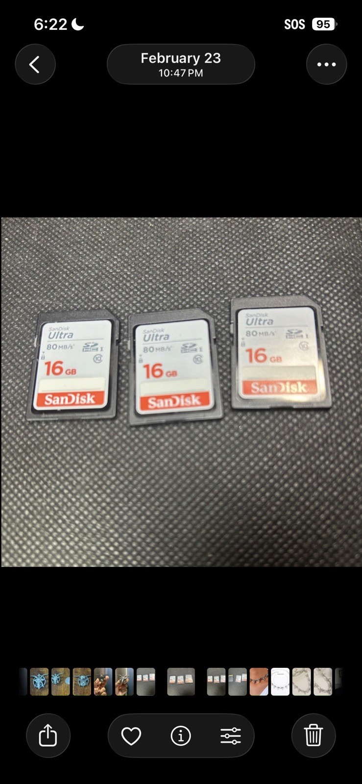 3 Pcs SanDisk Ultra 16GB Class 10 SDHC 80 Mb Memory Card Open Box