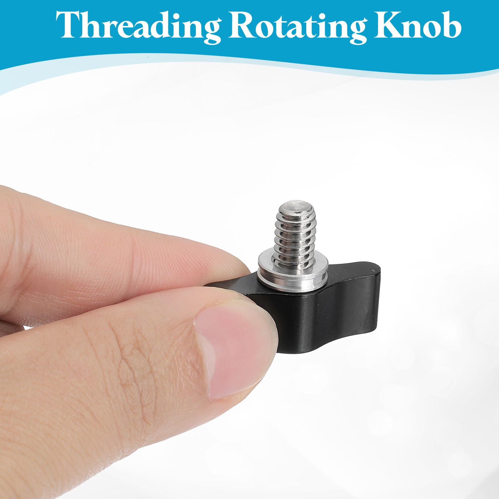 Clamping Screw Knob 1/4″ x 0.87″, 2Pcs Aluminum Alloy Camera Thumb Screws, Black