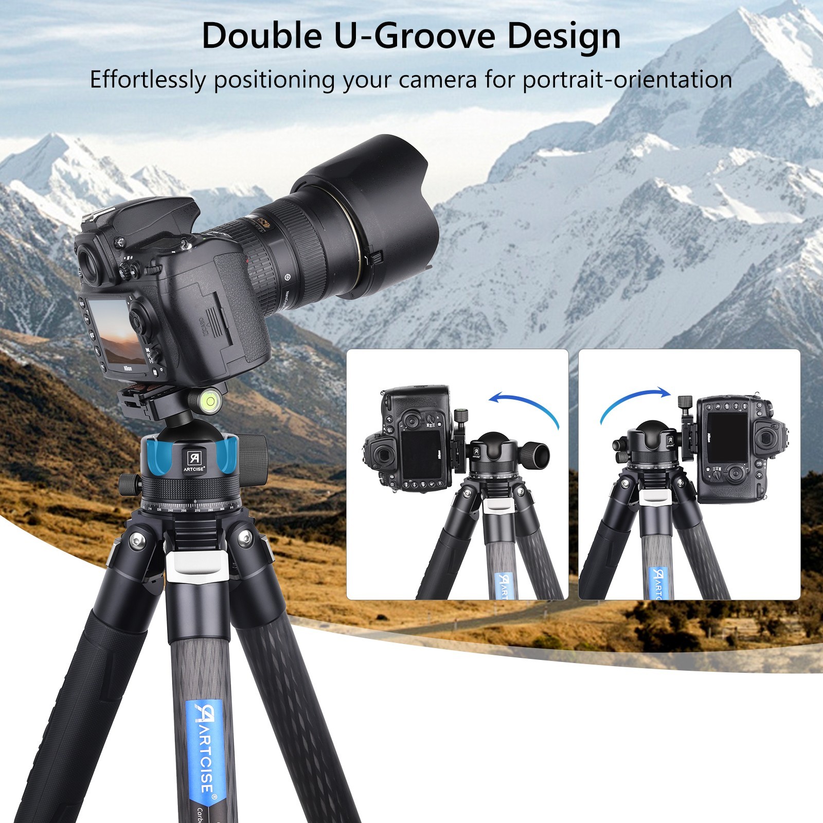 82.6″/210cm Camera Tripod Aluminum Travel Tripod Monopod with 36mm Ball Head