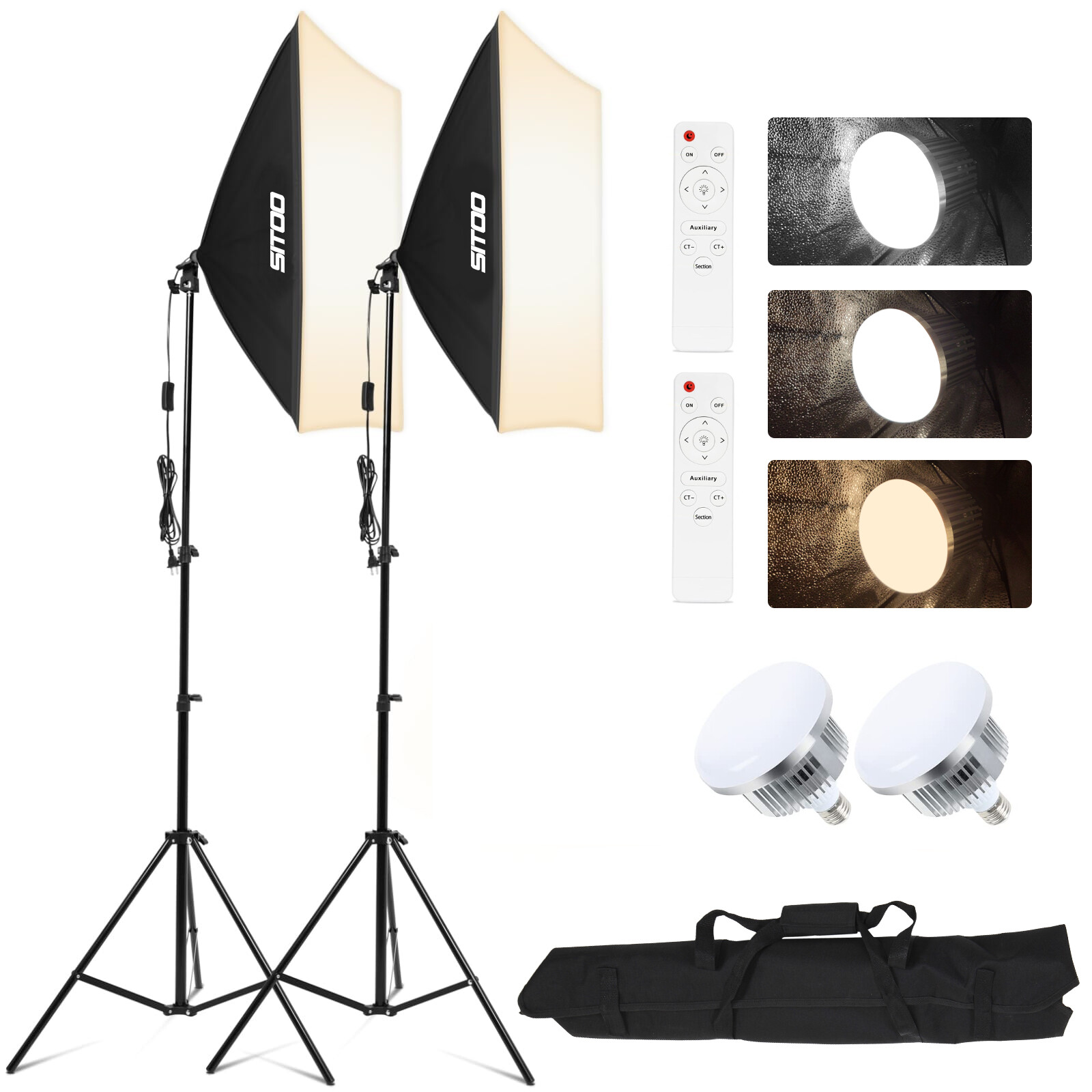 2x 85W Studio LED Softbox Lighting Kit Photography Studio Video Light Tripod