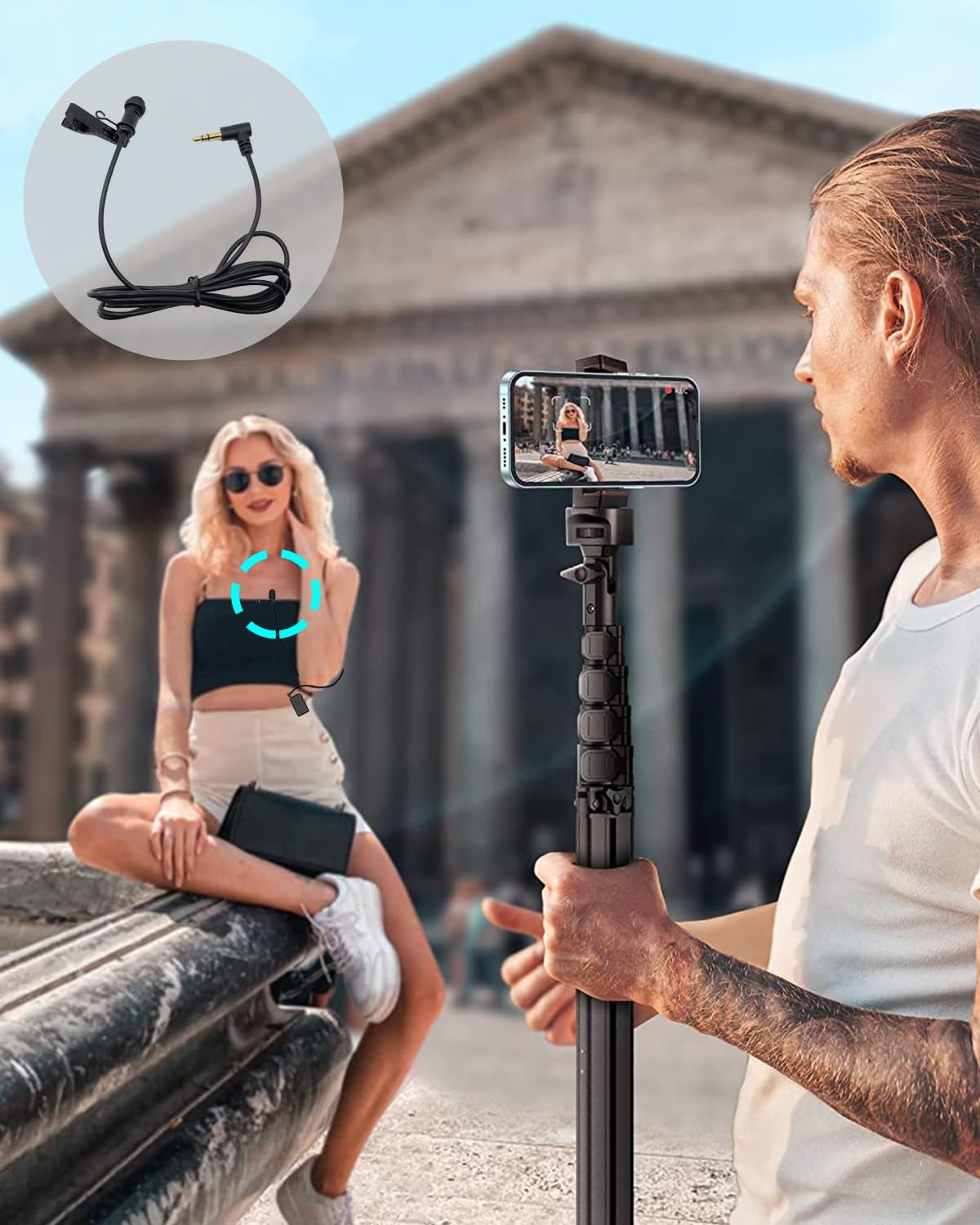 NewTH Lavalier Lapel Microphone Omidirectional Condenser Microphone for DJI M…