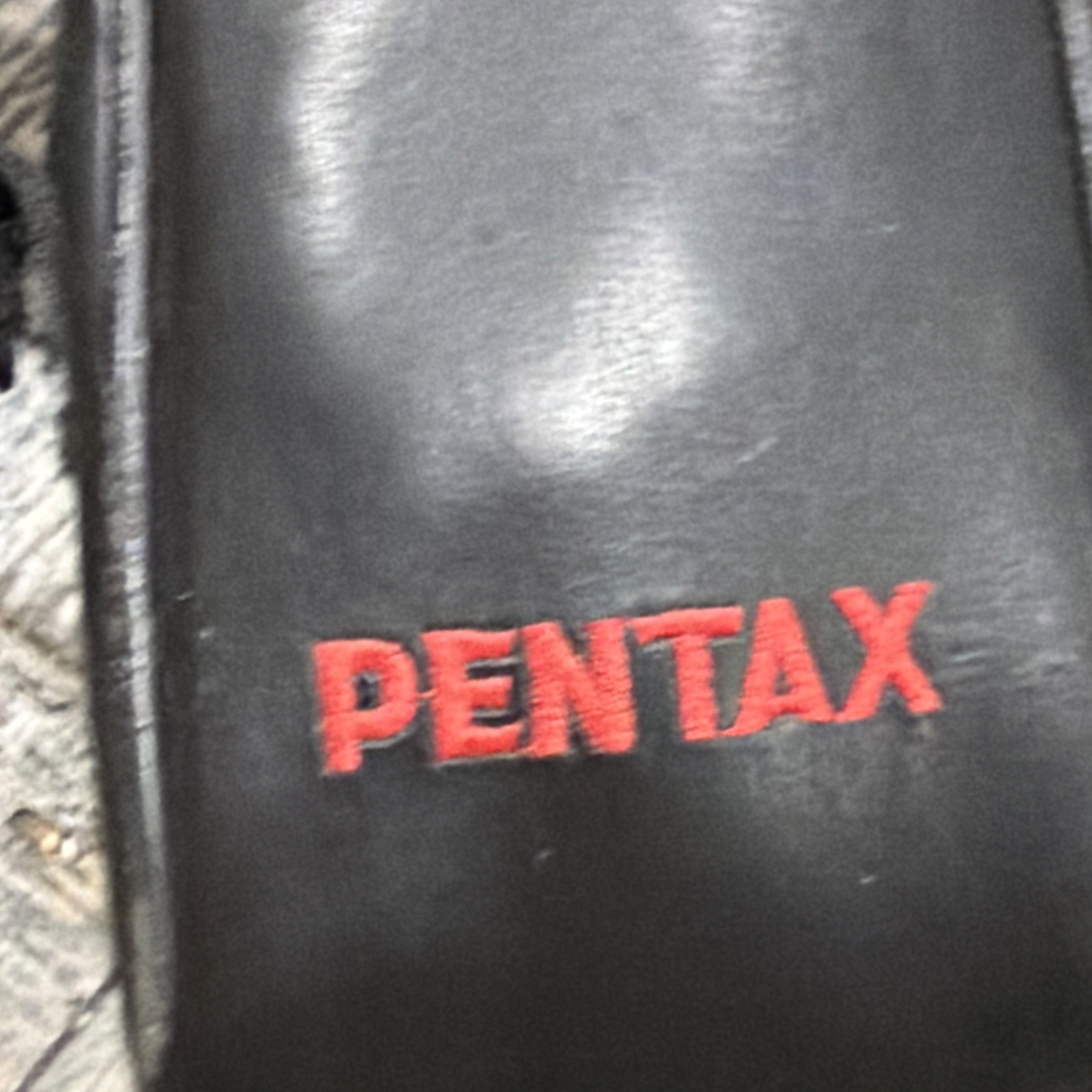 Pentax Leather Camera Case Carry Shoulder Bag Embroidered Logo Black photograph