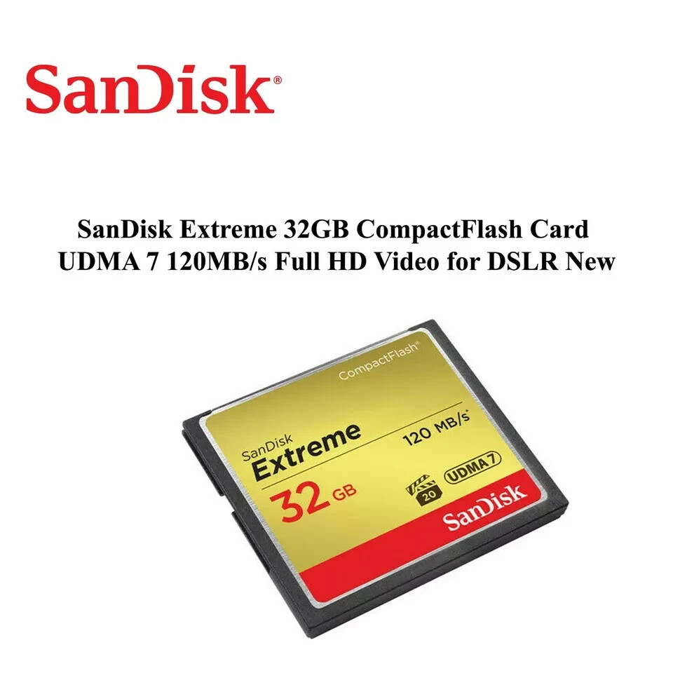 SanDisk Extreme – 32GB – 120MB/s – UDMA 7 – CF Compact Flash Camera Memory Card