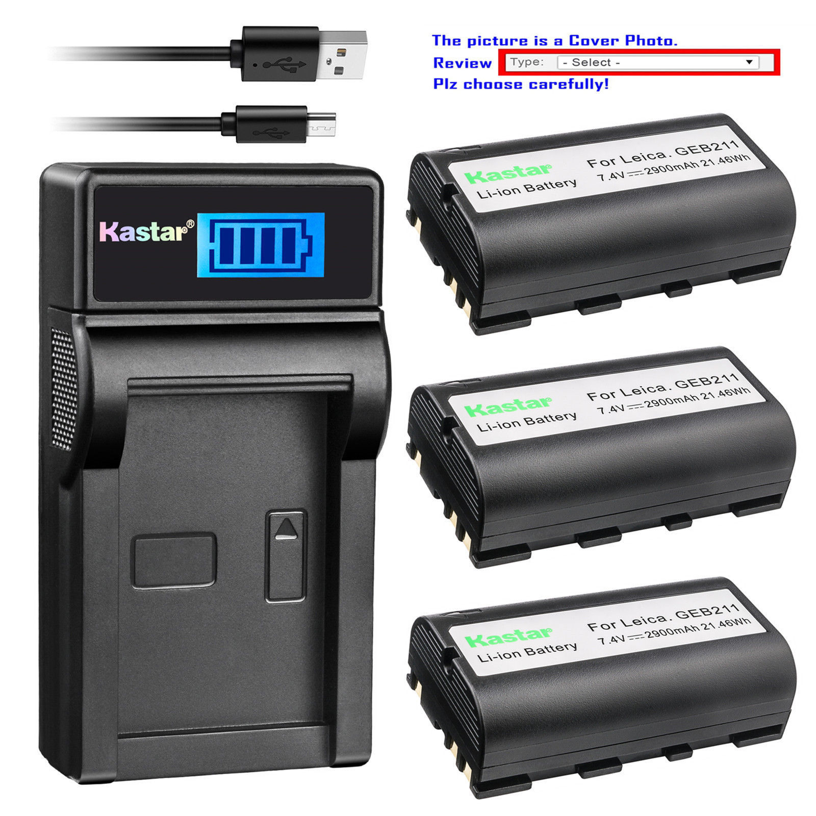 GEB211 Battery or LCD Charger for Leica GEB221 GEB241 GEB242 GEB371 Battery
