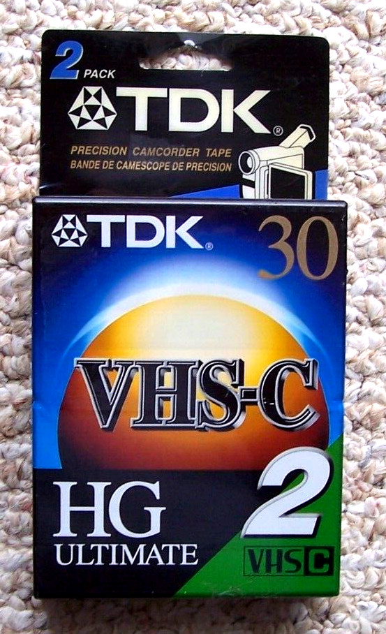 TDK – VHS-C HG Ultimate 30 Camcorder Videotape Package of 2 Sealed