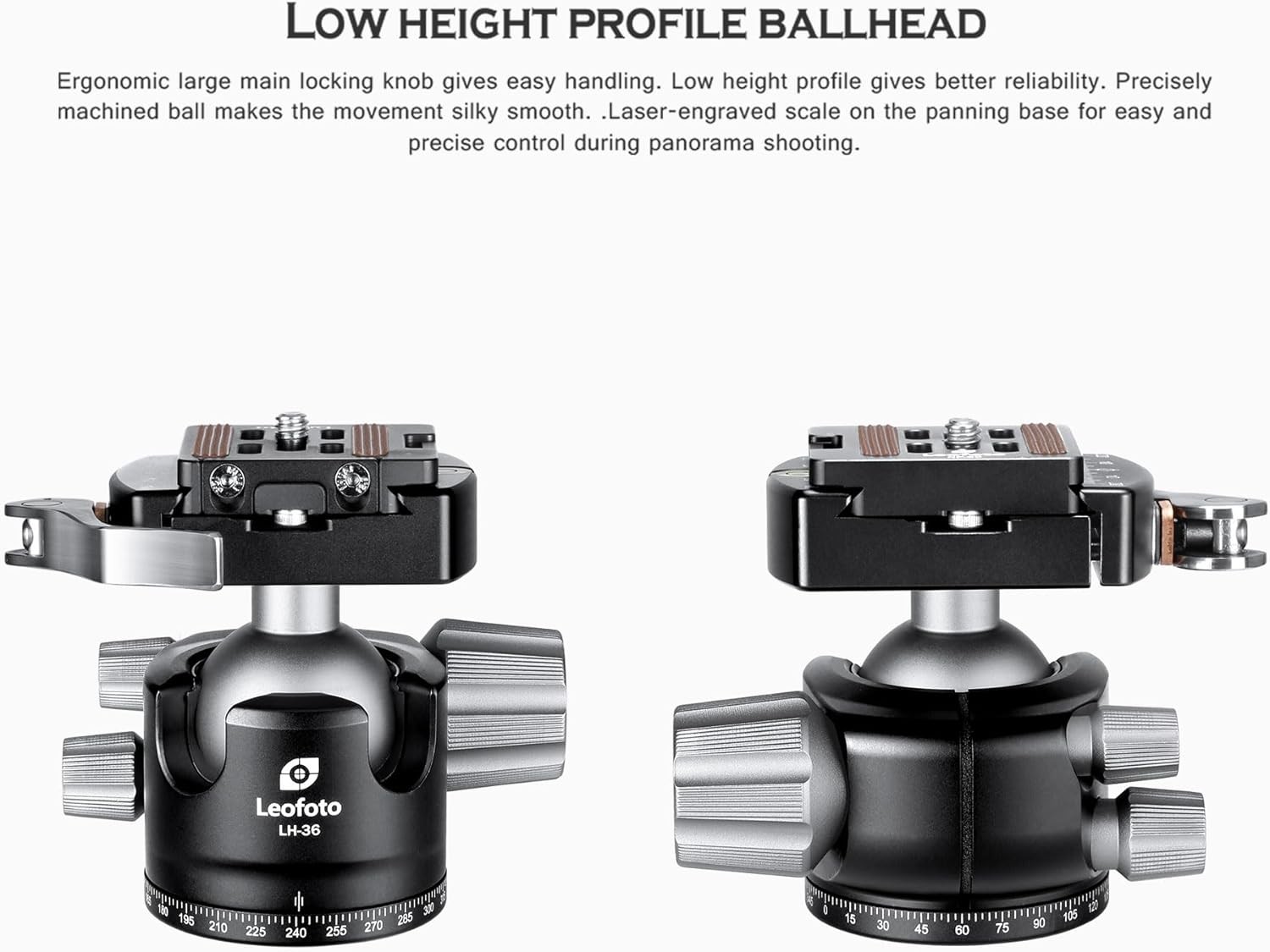 Panoramic Ball Head LEOFOTO 83mm Quick Release 39LB Load