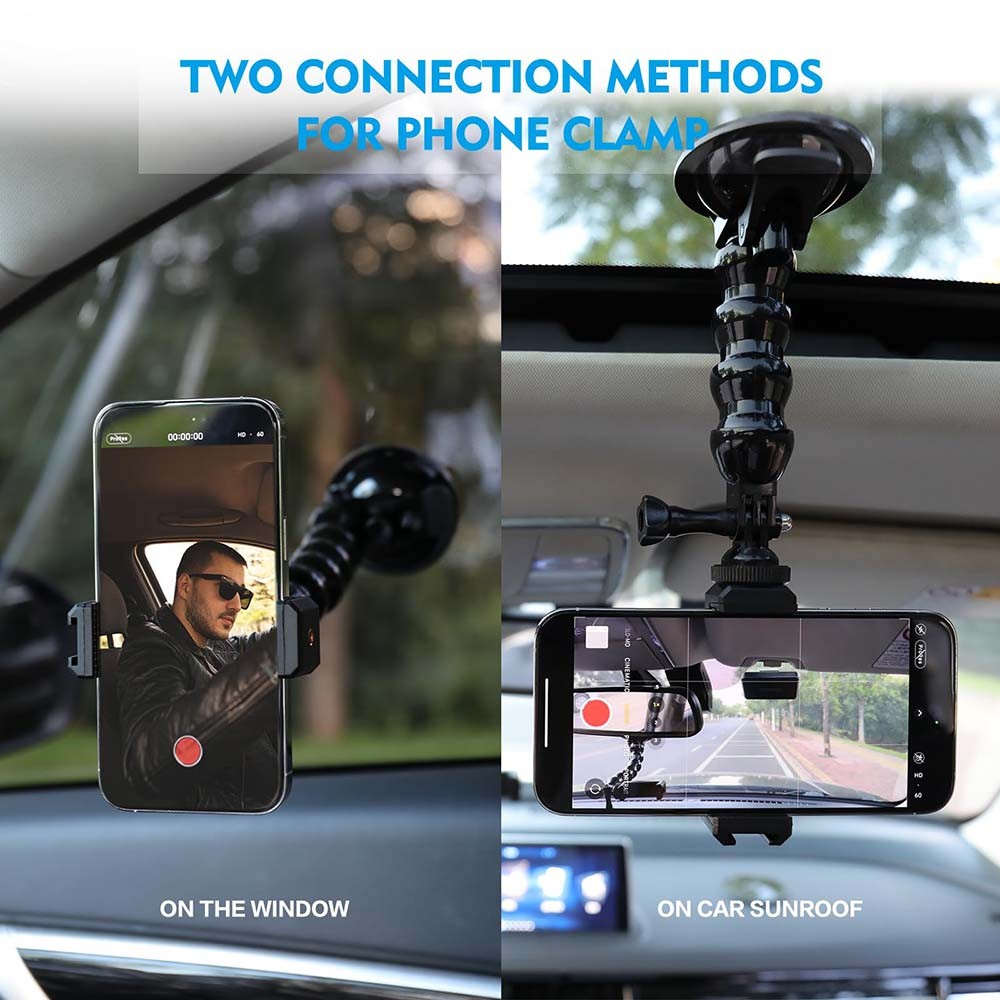 High-Performance Robust Heavy-Duty Action Camera 4-Section Car Suction Cup Mount