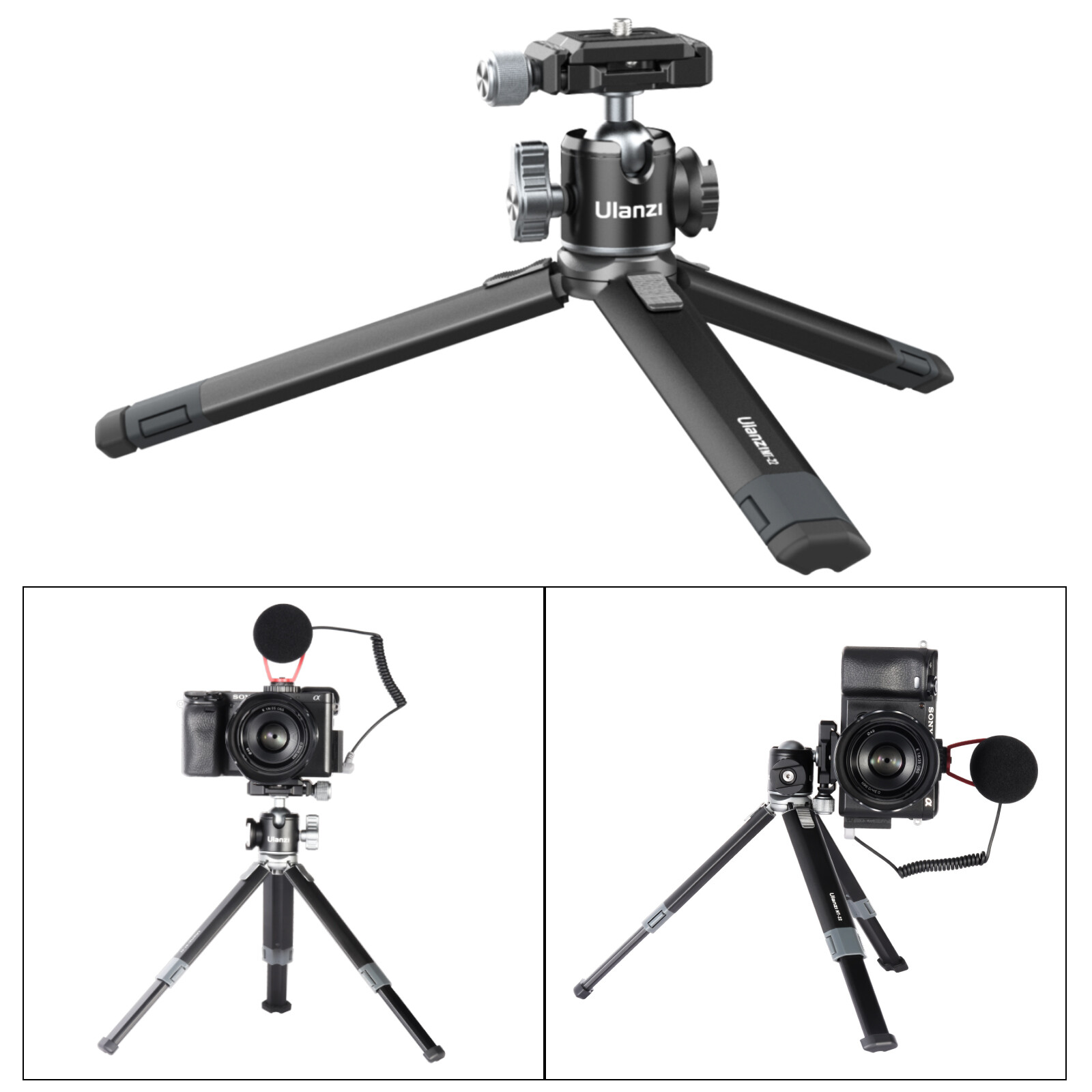Ulanzi MT-24 Metal Table Tripod with Cold Shoe for DSLR Camera Phone