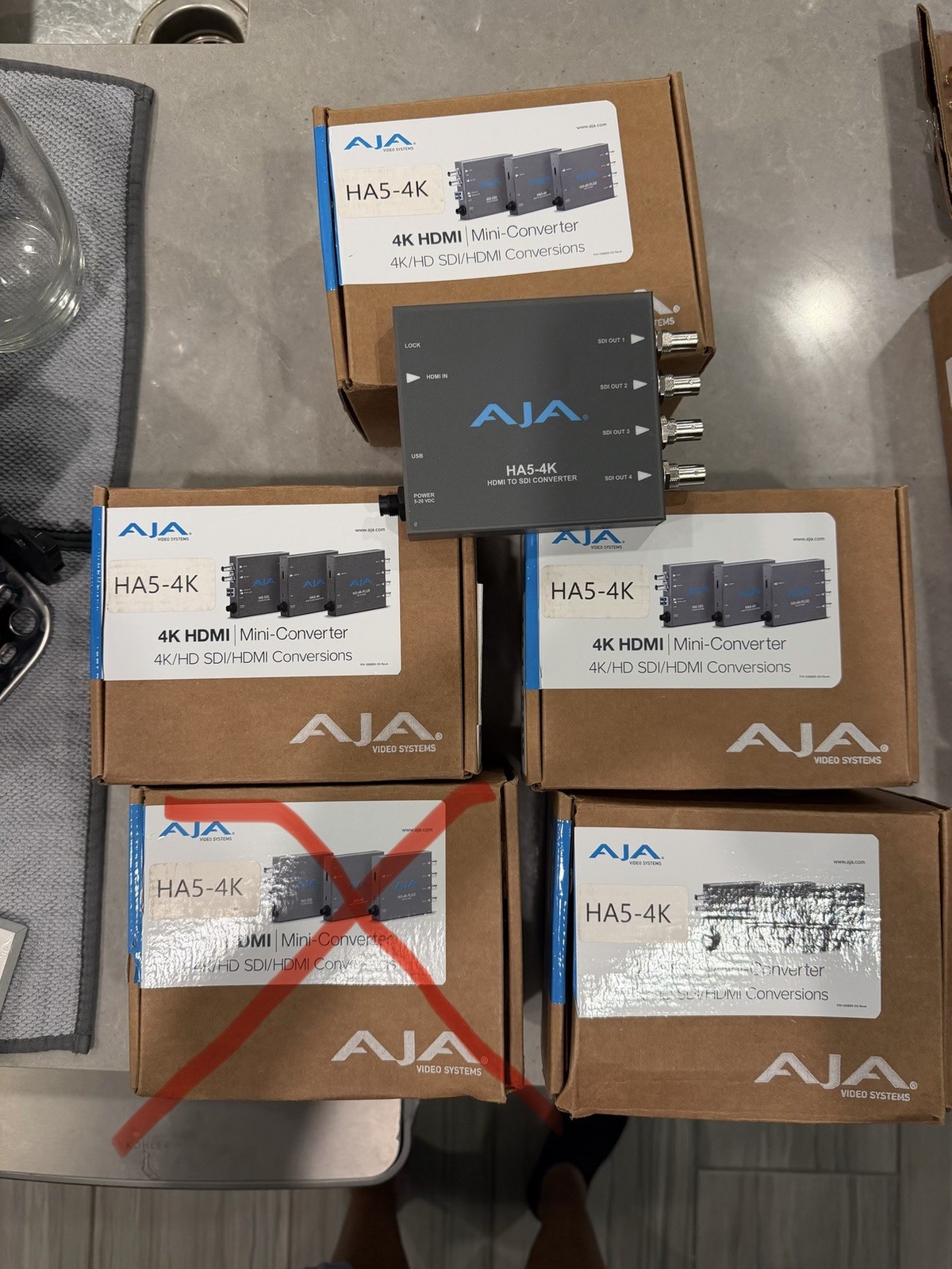 AJA HA5-4K 4K HDMI to SDI Converter, 1x HDMI In 4x SDI Out UHD/HD