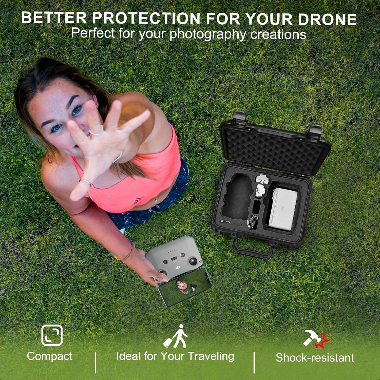 Waterproof Travel Case for DJI Mini 4K/2 SE/2 + Accessories