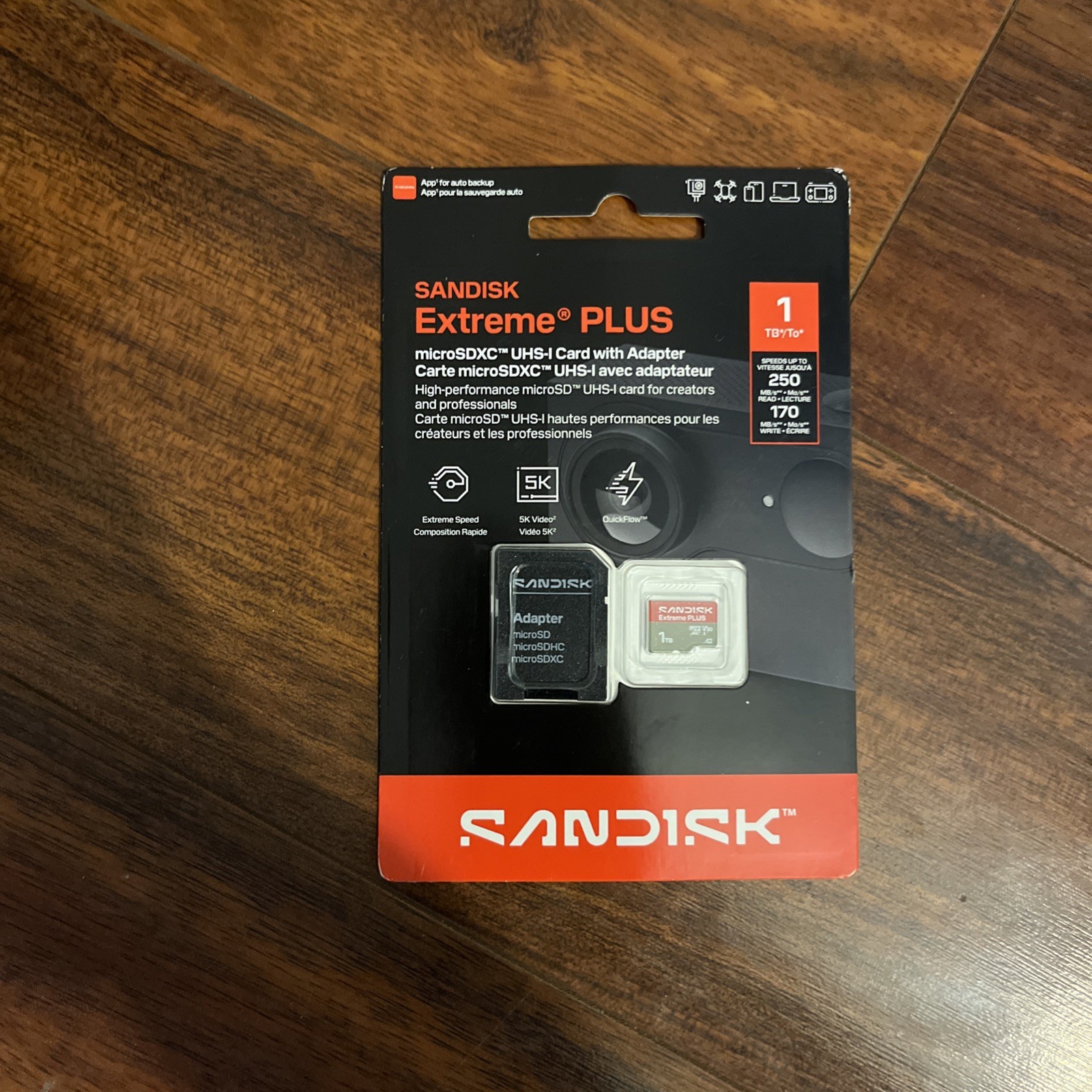 NIB – SANDISK Extreme PLUS 1TB MicroSDXC 250mb/s Read/170mb/s Write speed