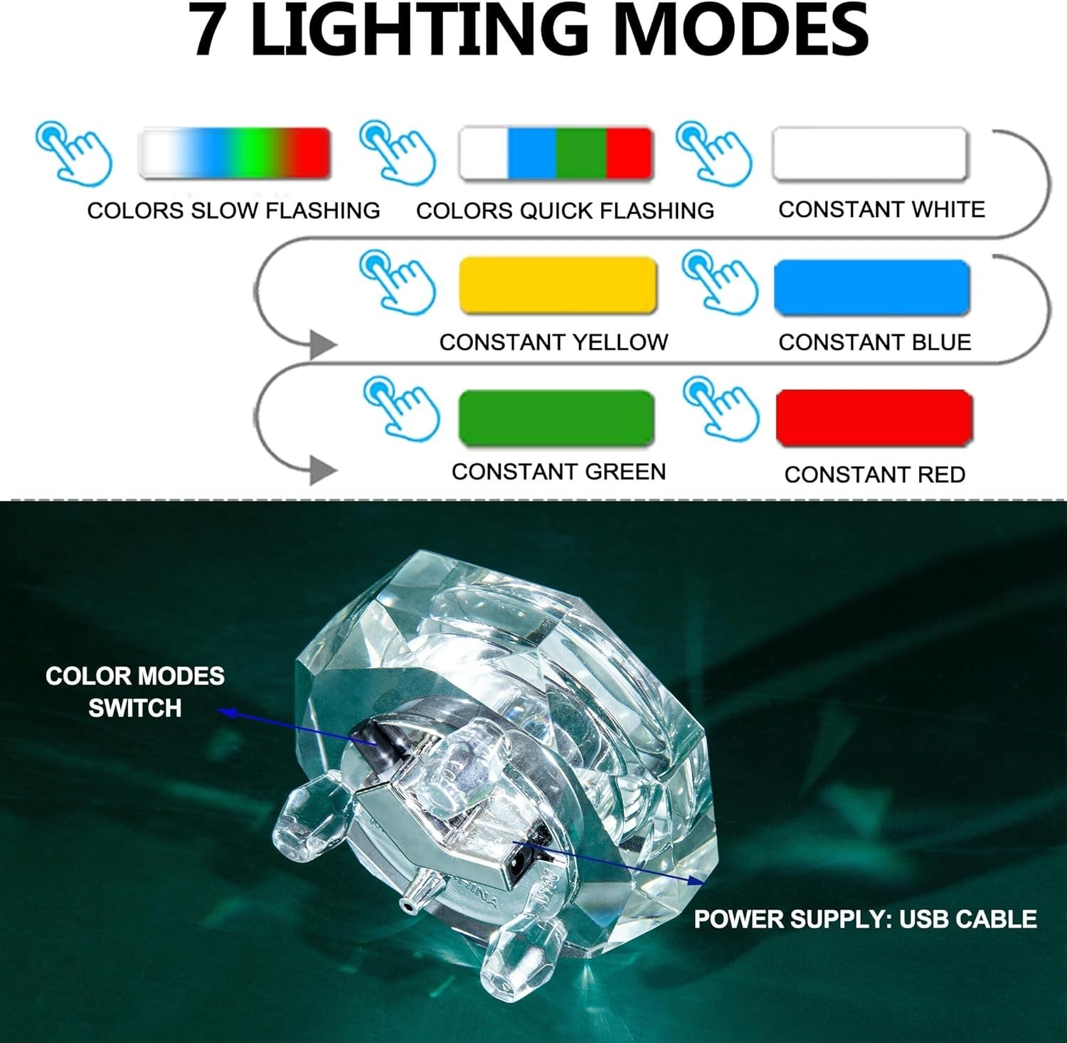 Crystal LED Light Base Multicolor Changing Pedestal Color Show Stand Lighted …